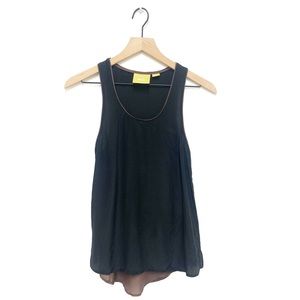 Maeve by Anthropologie Silk Sleeveless Black Top